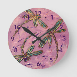 Reloj Redondo Mediano Dragonflies Pink Fizz