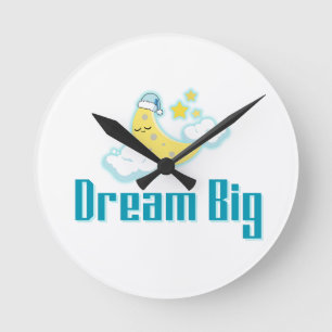 Reloj Redondo Mediano Dream Big - Diseño estético mínimo de lunas y estr