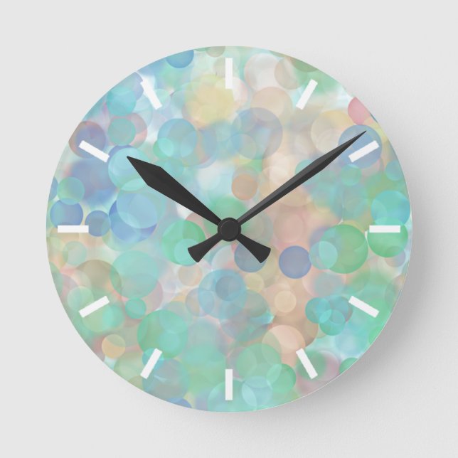 Reloj Redondo Mediano Dream Bubbles Blue and Tan (Anverso)
