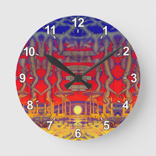 Reloj Redondo Mediano Dreamland psicodélico (Anverso)