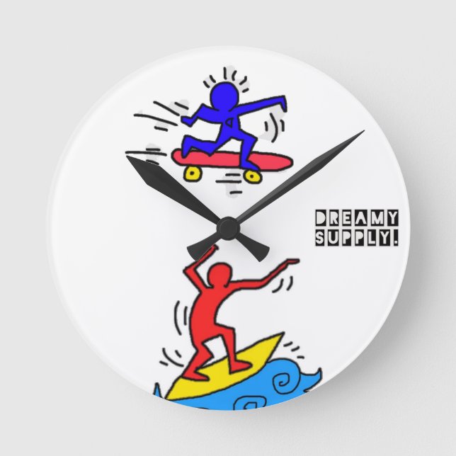 Reloj Redondo Mediano DreamySupply Cali Lifestyle Pop Art Round Clock (Anverso)