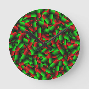 Reloj Redondo Mediano drogas de pastillas verdes rojas