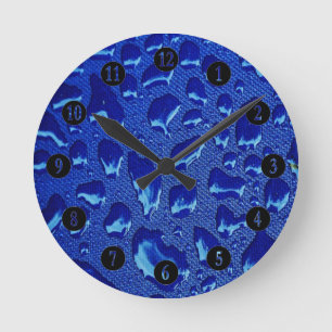 Reloj Redondo Mediano Droplets Deep Blue Water