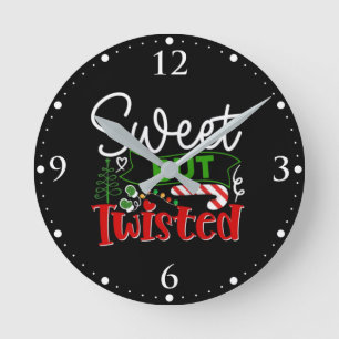 Reloj Redondo Mediano Dulce Pero Divertido Caramelo De Navidad Torcido