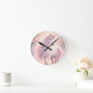 Reloj Redondo Mediano Dulce Unicornio Pastel Caprichoso