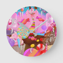 Reloj Redondo Mediano Dulces de Fantasía Candy Land Boutique Estilo Pers