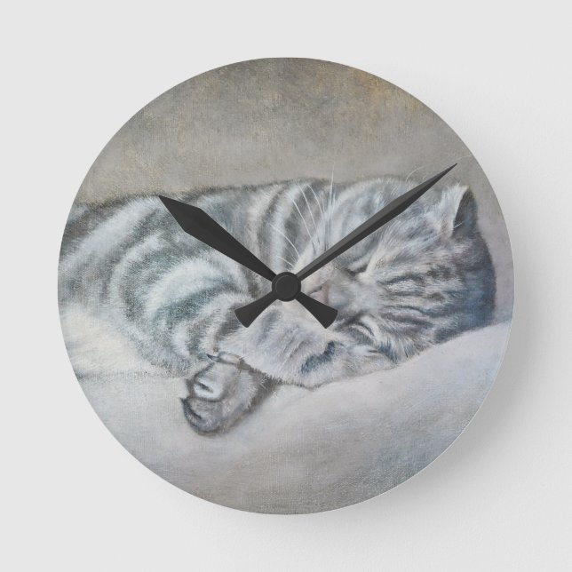 Reloj Redondo Mediano Dulces sueños de un Shorthair británico (Anverso)