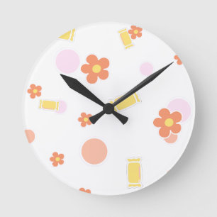Reloj Redondo Mediano dulces y flores