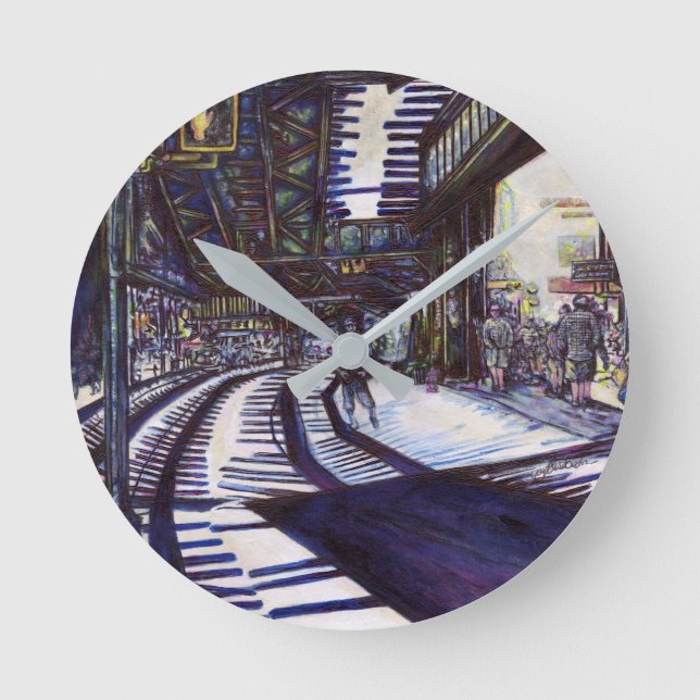 Reloj Redondo Mediano Dustar el piano (Anverso)