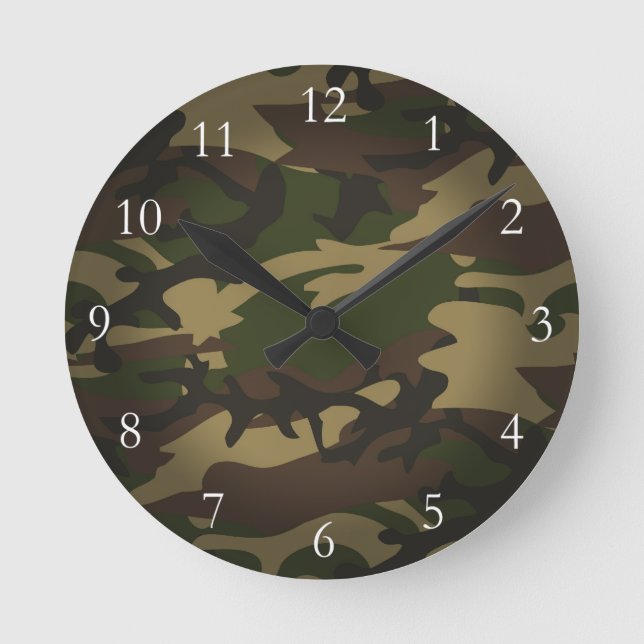 Reloj Redondo Mediano Dusty Green Camo (Anverso)