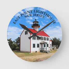 Reloj Redondo Mediano East Point Lighthouse New Jersey Round Wall Clock