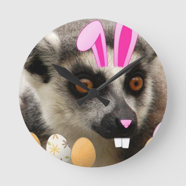 Reloj Redondo Mediano Easter Lemur (Anverso)