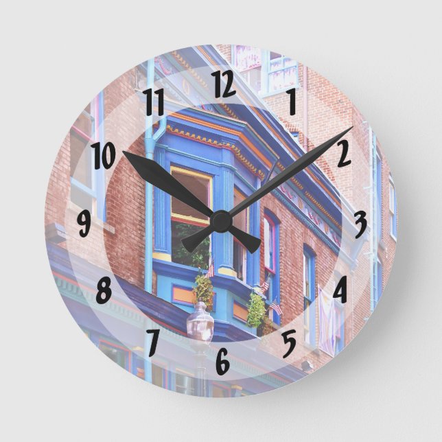 Reloj Redondo Mediano Easton PA - Calle con ventanal (Anverso)