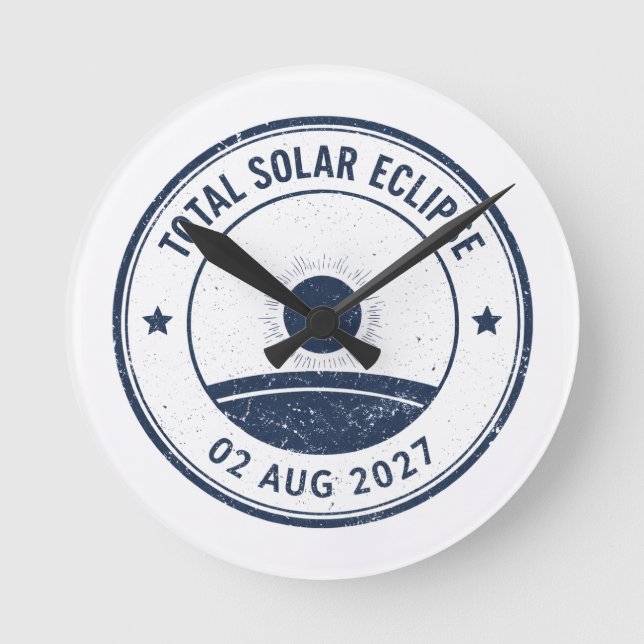 Reloj Redondo Mediano Eclipse solar del 2 de agosto de 2027 (Anverso)