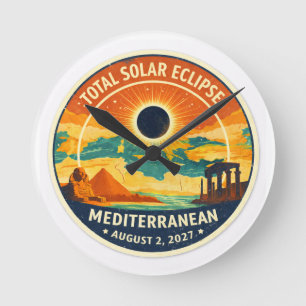 Reloj Redondo Mediano Eclipse solar mediterráneo de 2027