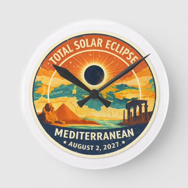 Reloj Redondo Mediano Eclipse solar mediterráneo de 2027 (Anverso)