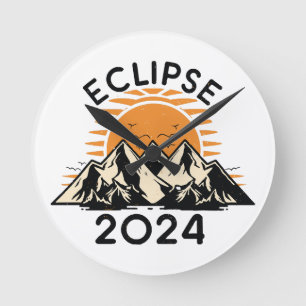 Reloj Redondo Mediano Eclipse Solar Total 2024