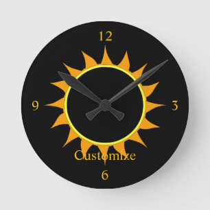 Reloj Redondo Mediano Eclipse Total de Sol Thunder_Cove