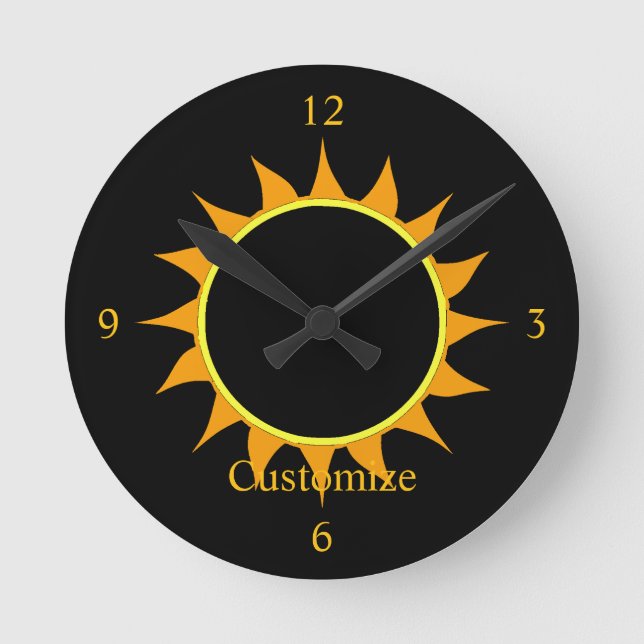 Reloj Redondo Mediano Eclipse Total de Sol Thunder_Cove (Anverso)