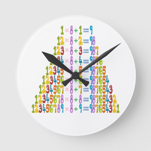 Reloj Redondo Mediano Ecuaciones de matemáticas divertidas más frías (Anverso)