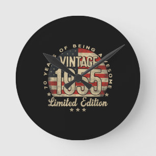 Reloj Redondo Mediano Edición Limitada de Regalos Vintage 1955 de 70 Año