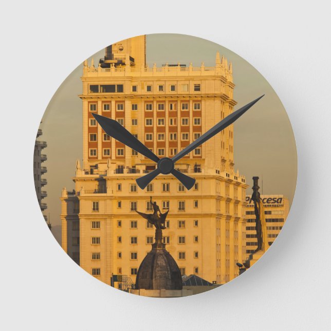 Reloj Redondo Mediano Edificios a lo largo de Gran Vía y Edificio Espana (Anverso)