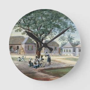 Reloj Redondo Mediano Edificios del misionario, St Johns, Antigua (w/c y