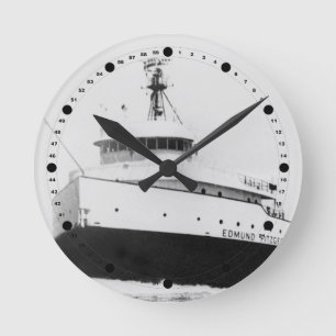 Reloj Redondo Mediano Edmund Fitzgerald Antiguo Barco de Carga de los Gr