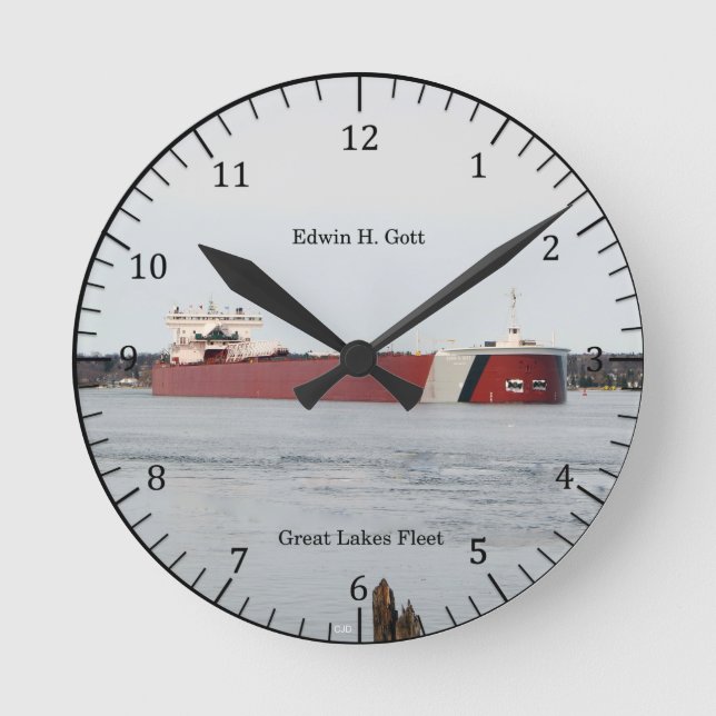 Reloj Redondo Mediano Edwin H. Gott clock (Anverso)