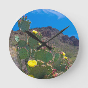 Reloj Redondo Mediano EE.UU., Arizona. Cactus En Las Colinas