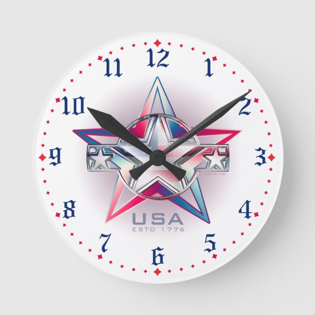 Reloj Redondo Mediano EEUU Estd. Estrella de 1776 (Anverso)
