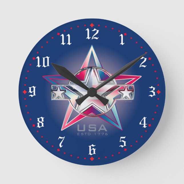 Reloj Redondo Mediano EEUU Estd. Estrella de 1776 (Anverso)