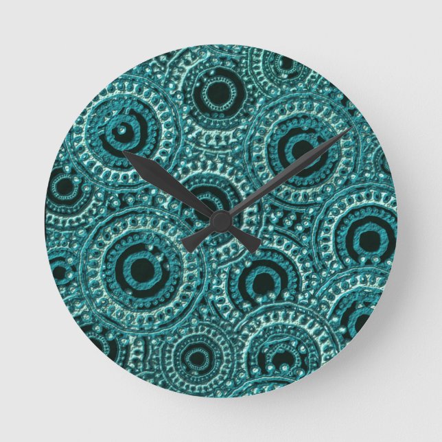 Reloj Redondo Mediano Efecto de papel digital (Anverso)