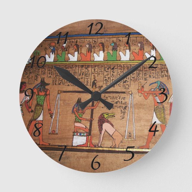 Reloj Redondo Mediano Egypt-Hieroglyphs Wall Clock (Anverso)