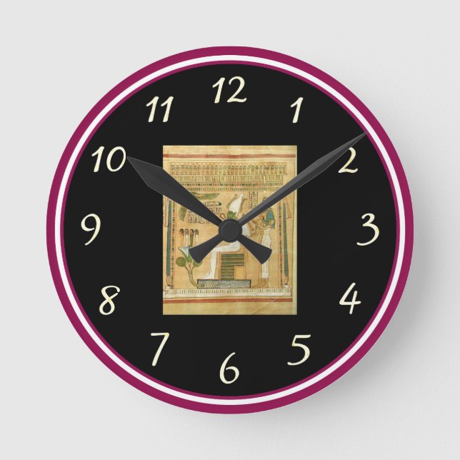 Reloj Redondo Mediano Egypt-Hieroglyphs Wall Clock (Anverso)