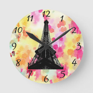 Reloj Redondo Mediano Eiffel Tower Clock