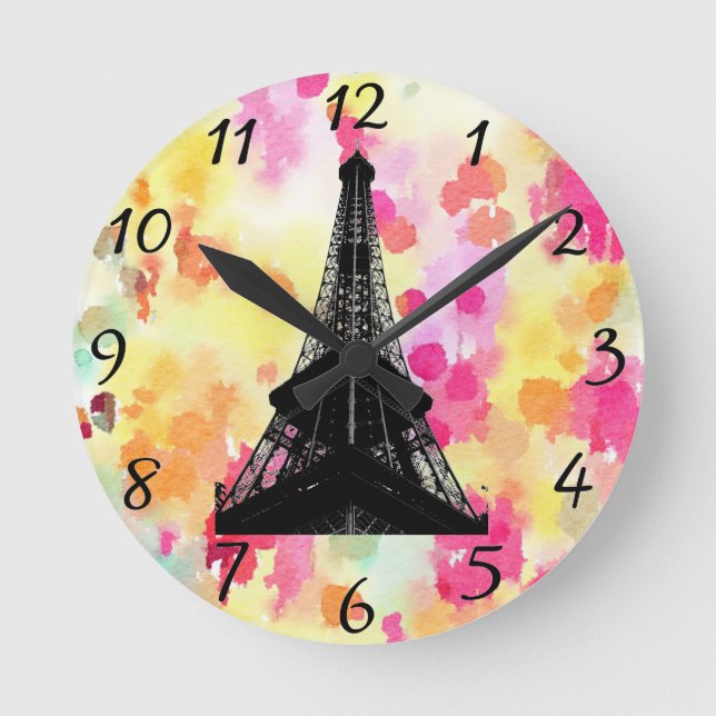Reloj Redondo Mediano Eiffel Tower Clock (Anverso)