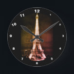 Reloj Redondo Mediano Eiffel Tower - Surreal Art, Paris, France<br><div class="desc">CLOCKS: Eiffel Tower surreal vintage artwork with altered second dimension of the tower. Unique portray of this famous landmark from romantic city of love - Paris. Boutique La Pari,  France - Collectible art (private personal collection). Vintage night photography/surreal art series. Original Photography/Art/Design by work4dream.</div>