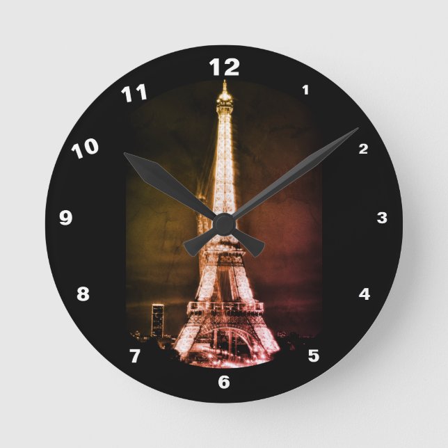Reloj Redondo Mediano Eiffel Tower - Surreal Art, Paris, France (Anverso)