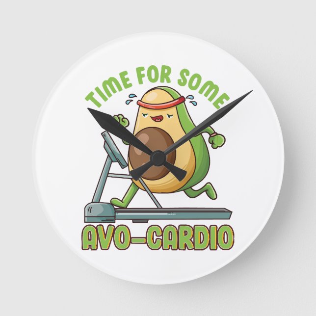 Reloj Redondo Mediano Ejercicio del entrenamiento Citas graciosas de hum (Anverso)