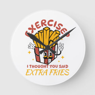 Reloj Redondo Mediano Ejercicio Pensé Que Dijiste Papas Fritas Extra