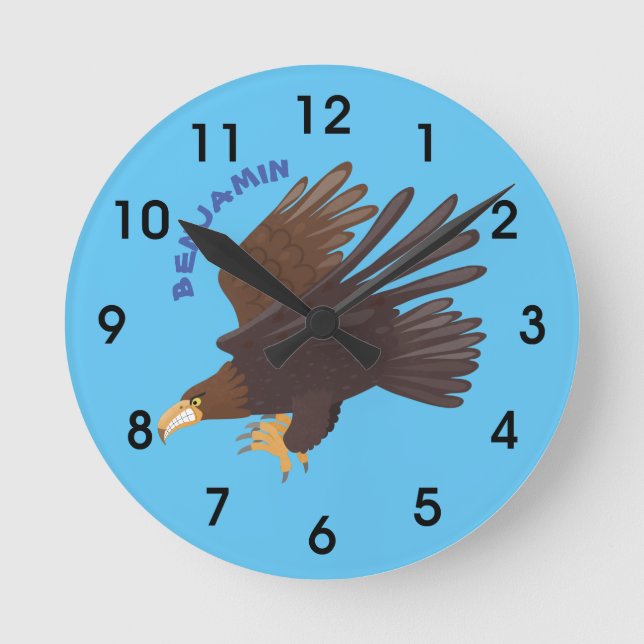 Reloj Redondo Mediano El águila dorada personalizado ilustracion (Anverso)