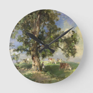 Reloj Redondo Mediano El árbol de ceniza viejo (aceite en lona)