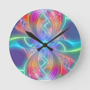 Reloj Redondo Mediano El arco iris psicodélico remolina modelo del