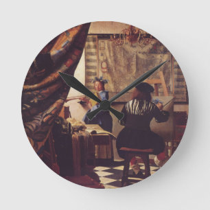 Reloj Redondo Mediano El Arte de Pintar por Johannes Vermeer