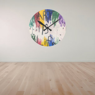 Reloj Redondo Mediano EL ARTE ES LA VIDA expresiones coloridas emociona
