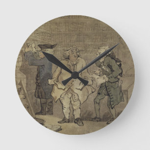 Reloj Redondo Mediano El autor y su editor, 1784 (lavado gris y