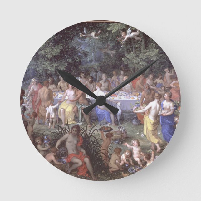 Reloj Redondo Mediano El banquete de dioses (aceite en lona) (Anverso)