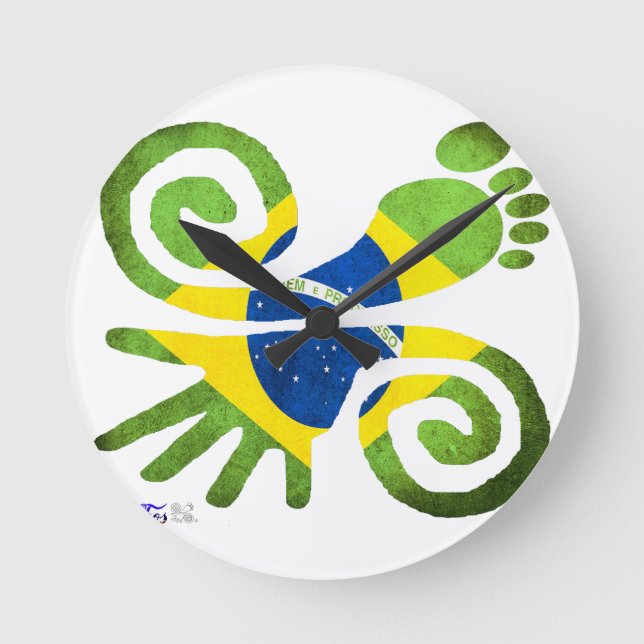 RELOJ REDONDO MEDIANO EL BRASIL, AMOR, PAZ, SUERTE, WWW.DRCHOS.COM, (Anverso)