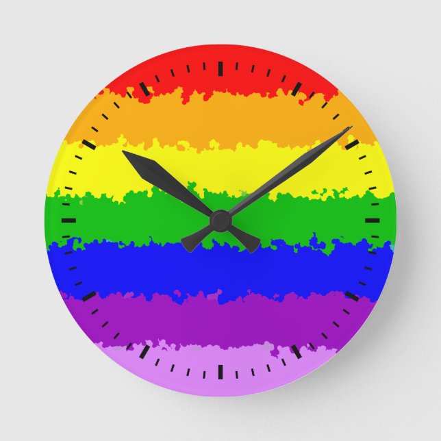 Reloj Redondo Mediano El brillante y bello arco iris (Anverso)